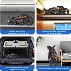 ویلچر مسافرتی سبک با دسته چمدانی 