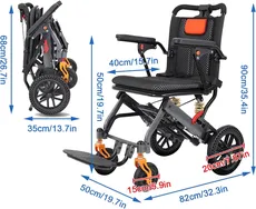 ویلچر مسافرتی سبک با دسته چمدانی 