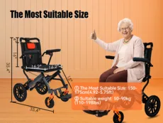 ویلچر مسافرتی سبک با دسته چمدانی 