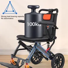 ویلچر مسافرتی سبک با دسته چمدانی 