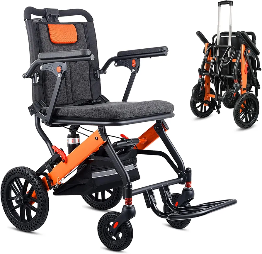 ویلچر مسافرتی سبک با دسته چمدانی 