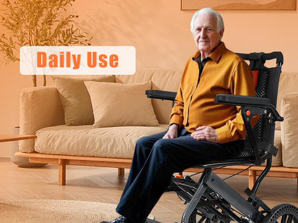 ویلچر مسافرتی سبک با دسته چمدانی 