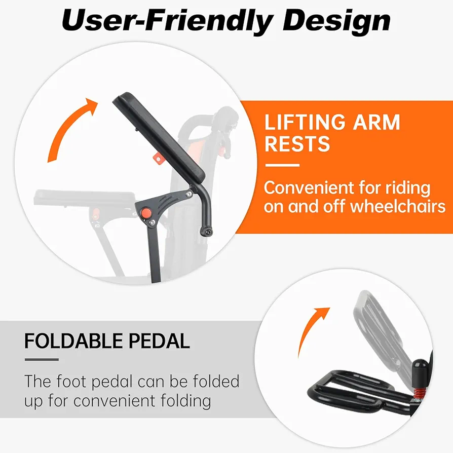 ویلچر مسافرتی سبک با دسته چمدانی 