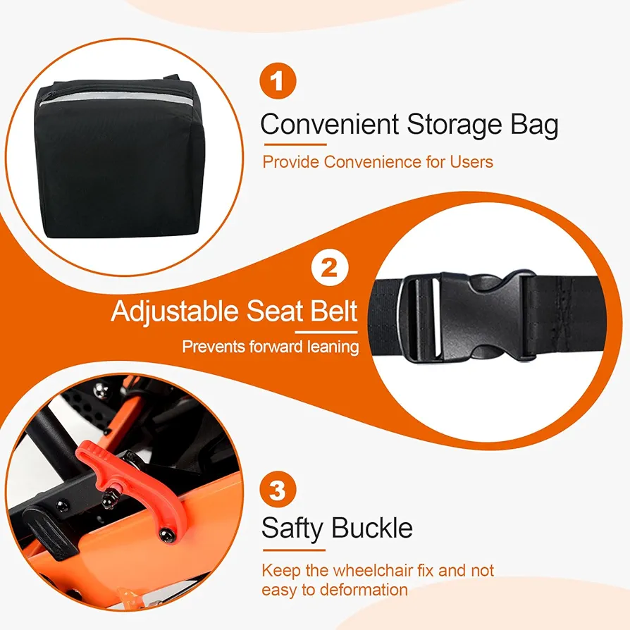 ویلچر مسافرتی سبک با دسته چمدانی 